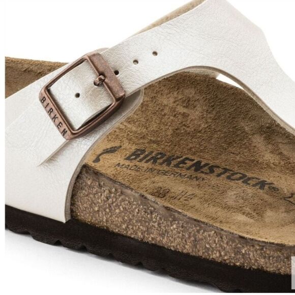 Birkenstock Gizeh Birko-Flor - Graceful Pearl White SIZE 37 /6- 6.5 NWOT - Picture 6 of 12